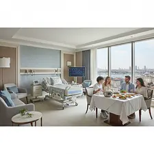 American family enjoying luxury medical care in a Turkish hospital