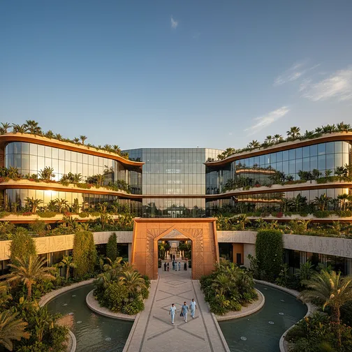 Modern Egyptian hospital emphasizing sustainability in medical tourism